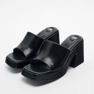 Zara Chunky High Heeled Platform Sandals | Size EU 38